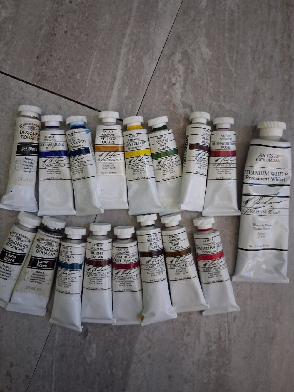 M Graham Artists' Gouache paint set